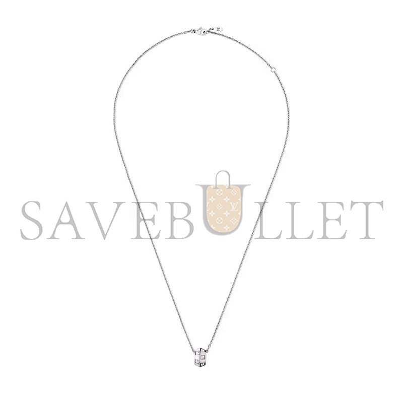 LOUIS VUITTON LE DAMIER DE PENDANT, WHITE GOLD AND DIAMONDS Q03889 LOUIS VUITTON LE DAMIER DE PENDANT, WHITE GOLD AND DIAMONDS Q03889